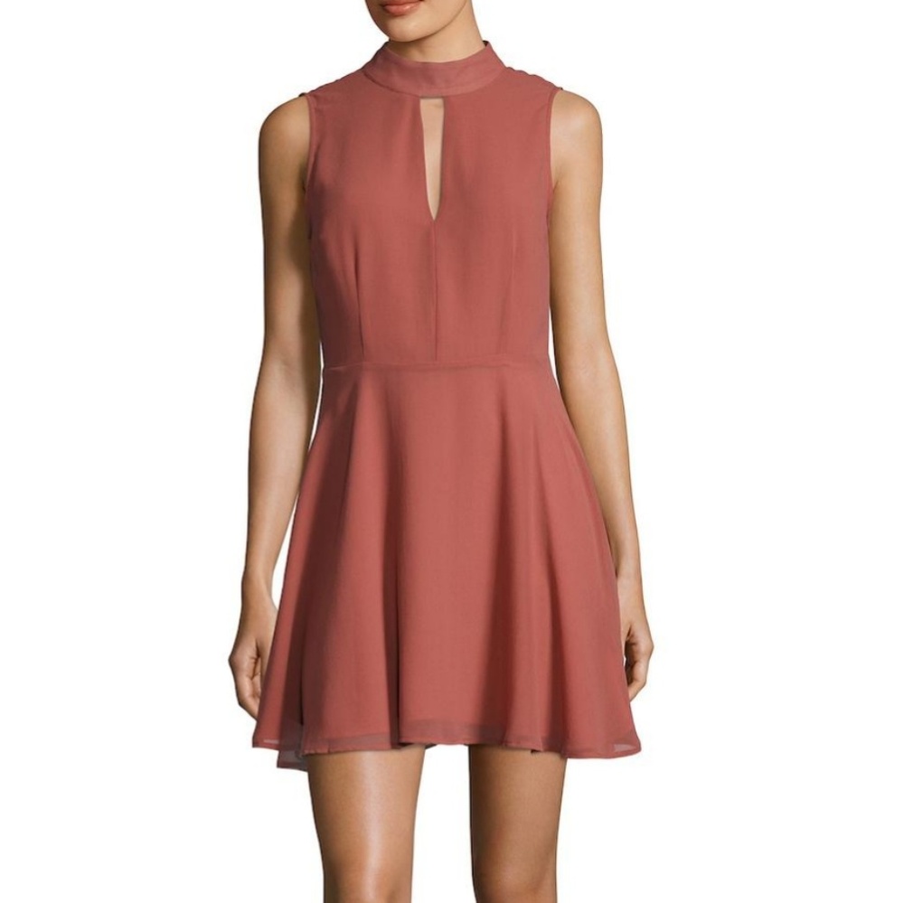 Lucca Couture Mock Neck Cut Out Dress